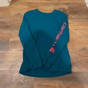 Turquoise/Dark Green Carhartt Long Sleeve, Women’s Small, Never Worn